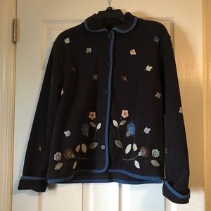 Medium Sweater Fall Flowers & Leaves Cozy & Comfy!